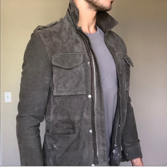 all saints grey suede jacket
